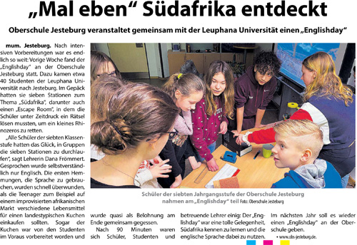 English-Day – Wochenblatt Januar 2020