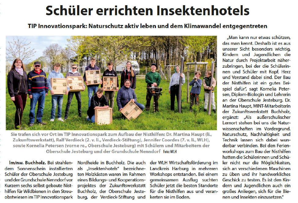 Presse – Schüler errichten Insektenhotel