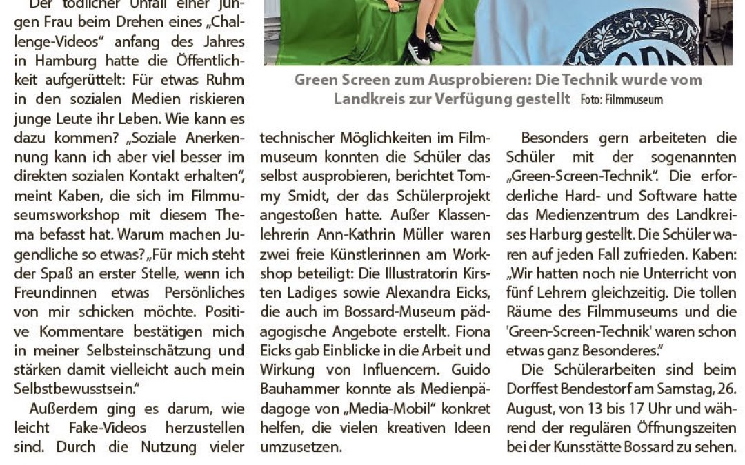 Selfie-Projekt im Filmmuseum Klasse 9d