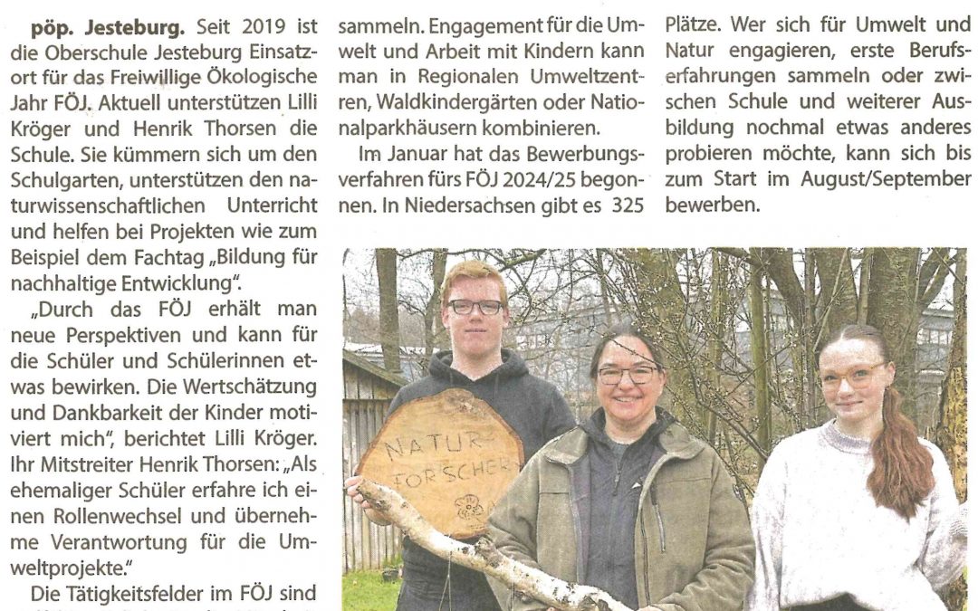 Im Ökologischen Jahr Erfahrungen sammeln